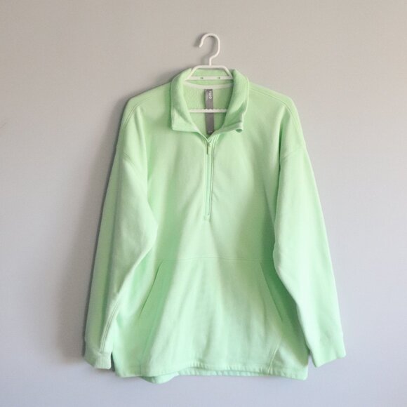 FWD Mens Green Sz XL All Year 1/2 Zip Sherpa Fleece Stretch Pullover Sweater - Picture 1 of 15